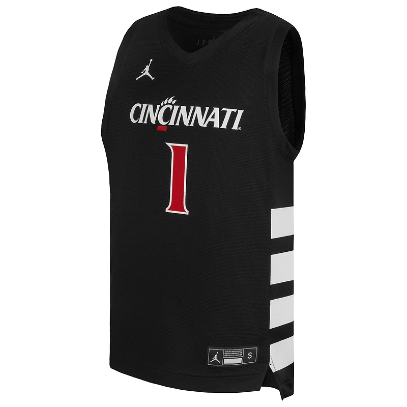 Maillot de basketball réplique Jordan Brand n° 1 noir des Cincinnati Bearcats pour jeunes