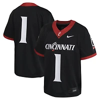 Maillot de football Nike #1 noir pour jeunes Cincinnati Bearcats Untouchable