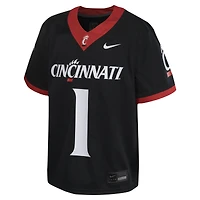 Maillot de football Nike #1 noir pour jeunes Cincinnati Bearcats Untouchable