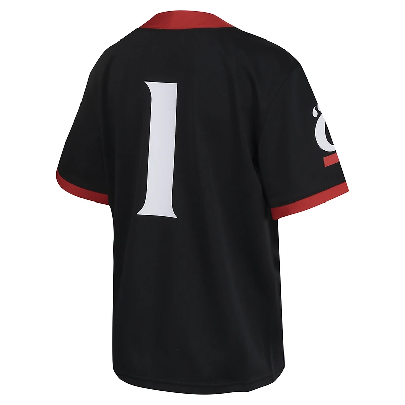 Maillot de football Nike #1 noir pour jeunes Cincinnati Bearcats Untouchable