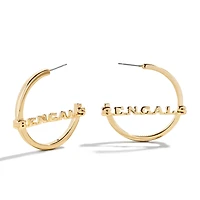 Boucles d'oreilles créoles BaubleBar avec logo des Bengals de Cincinnati