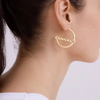 BaubleBar Cincinnati Bengals Wordmark Hoop Earrings