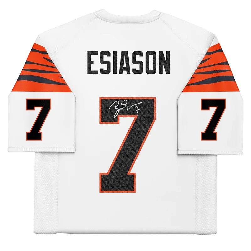Maillot blanc dédicacé Mitchell & Ness Legacy des Bengals de Cincinnati par Boomer Esiason