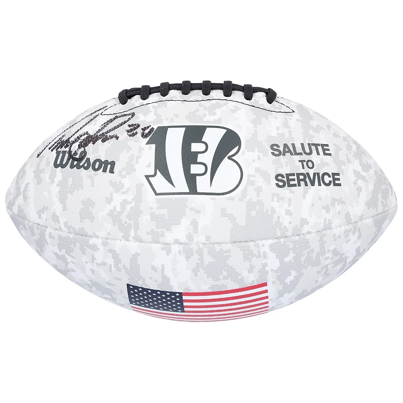 Chase Brown Cincinnati Bengals autographié 2024 Salute To Service Wilson Football