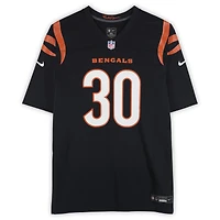 Maillot Nike noir dédicacé par Chase Brown des Bengals de Cincinnati avec inscription « Who Dey ! »