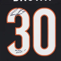 Maillot Nike noir dédicacé par Chase Brown des Bengals de Cincinnati avec inscription « Who Dey ! »
