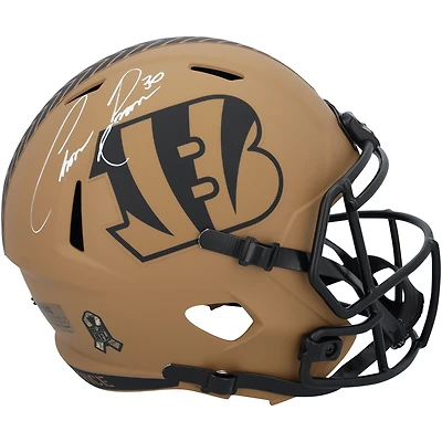 Réplique du casque Riddell 2023 Salute To Service Speed ​​autographié par Chase Brown des Bengals de Cincinnati