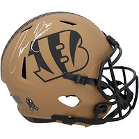 Réplique du casque Riddell 2023 Salute To Service Speed ​​autographié par Chase Brown des Bengals de Cincinnati