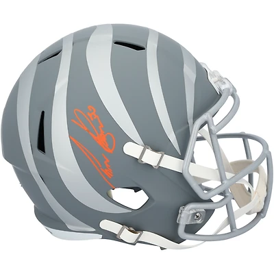 Casque réplique autographié Riddell 2024 Slate Speed ​​des Bengals de Cincinnati par Chase Brown