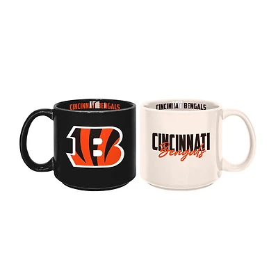 Lot de 2 tasses empilables de 15 oz des Bengals de Cincinnati