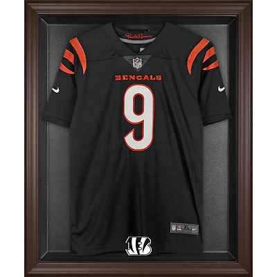 Vitrine de présentation du maillot avec logo encadré marron des Bengals de Cincinnati