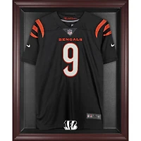 Vitrine de présentation encadrée en acajou pour maillots des Bengals de Cincinnati