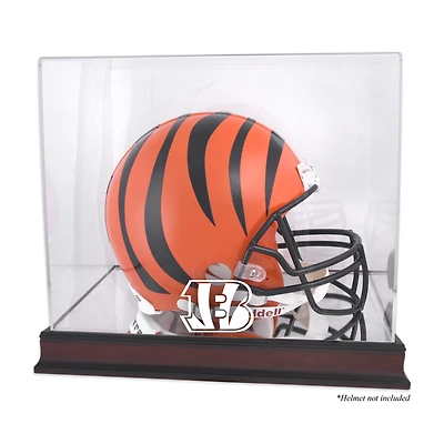 Cincinnati Bengals Mahogany Helmet Logo Display Case with Mirror Back