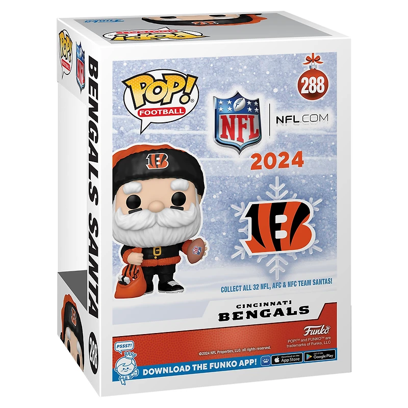 Figurine en vinyle exclusive Fanatics 2024 Funko Pop! du Père Noël des Bengals de Cincinnati