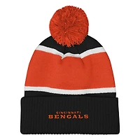 Girls Outerstuff  Black Cincinnati Bengals Let's Play Cuffed Knit Hat with Pom