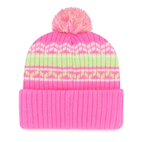 Girls Youth '47 Pink Cincinnati Bengals Polar Vortex Cuffed Knit Hat with Pom