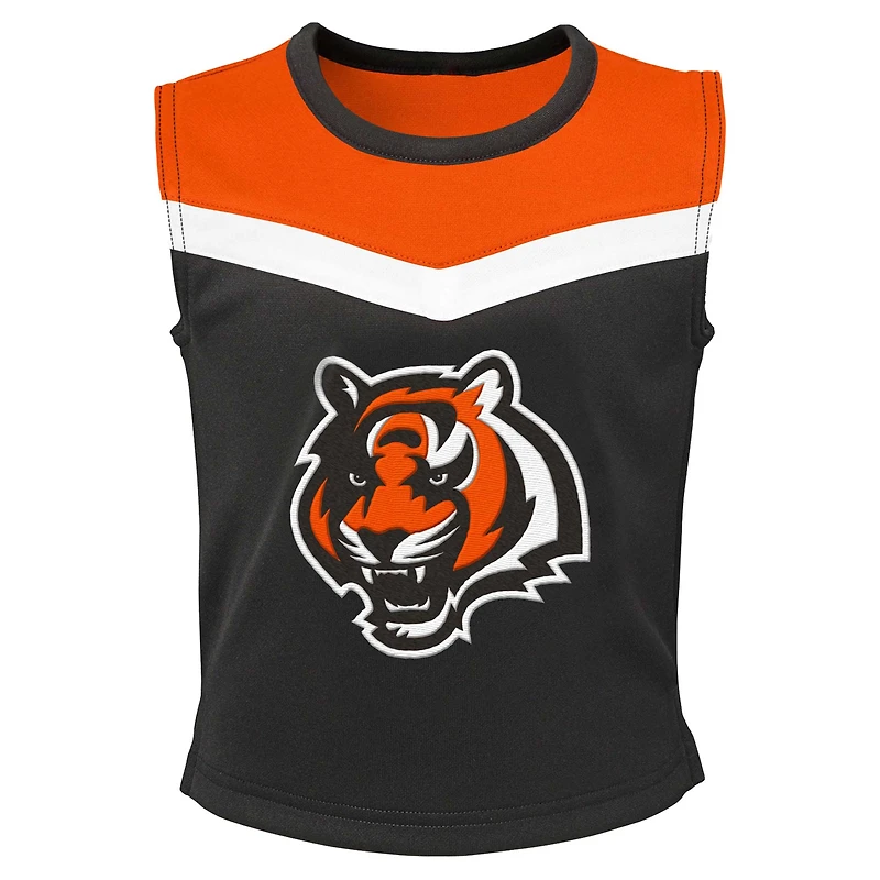 Girls Youth Black Cincinnati Bengals Spirit Two-Piece Cheerleader Set