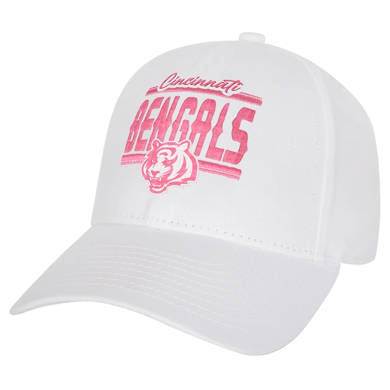 Girls Youth Cincinnati Bengals All White Structured Adjustable Hat
