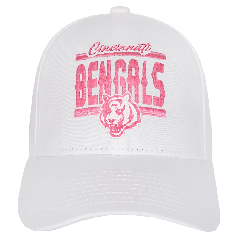 Girls Youth Cincinnati Bengals All White Structured Adjustable Hat