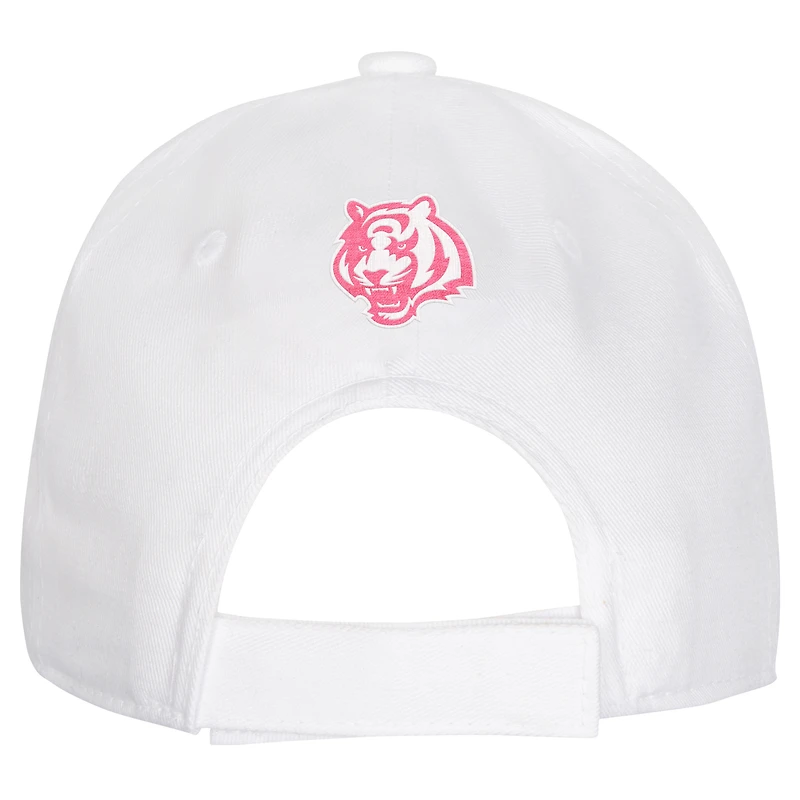 Girls Youth Cincinnati Bengals All White Structured Adjustable Hat