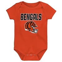 Ensemble de body trois pièces Outerstuff Cincinnati Bengals Littlest Player pour bébé et nouveau-né