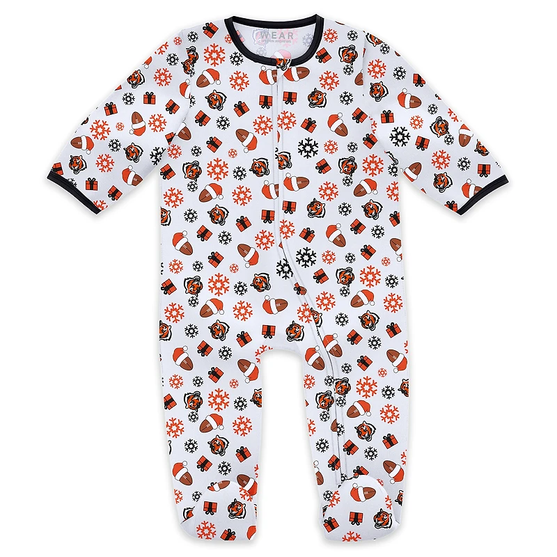 Vêtements pour bébés et nouveau-nés par Erin Andrews Ensemble pyjama bavoir à fermeture éclair les fêtes des Bengals de Cincinnati