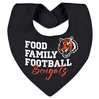 Infant & Newborn WEAR by Erin Andrews Cincinnati Bengals Sleep and Play Full-Zip Sleeper Bib Set