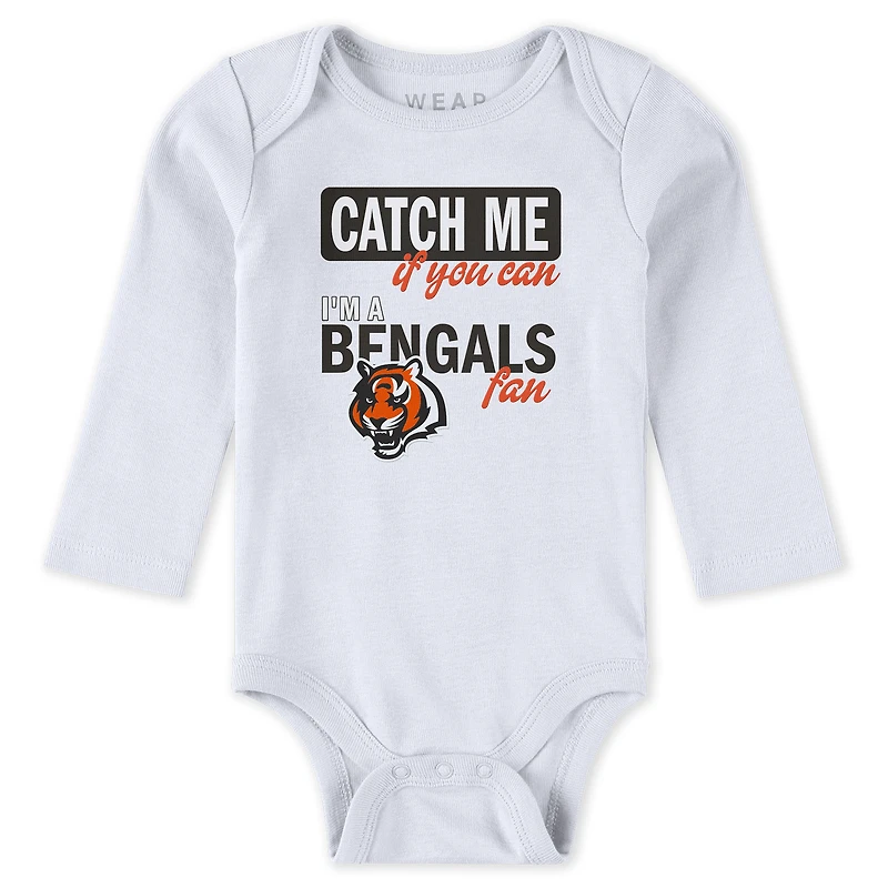 Infant & Newborn WEAR by Erin Andrews Cincinnati Bengals Three-Piece Turn Me Around Bodysuits Pant Set