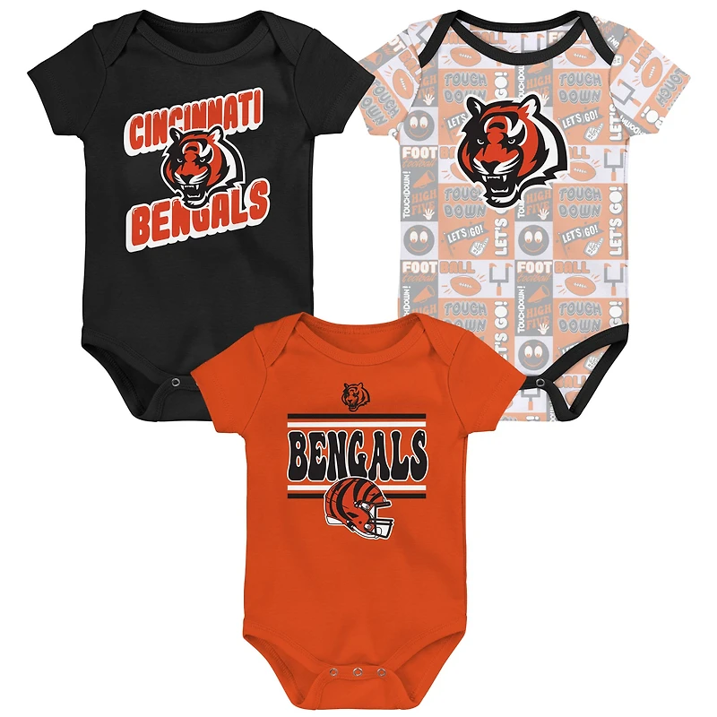 Ensemble de trois bodies pour bébé Cincinnati Bengals Play Day