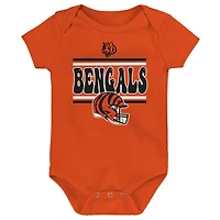 Ensemble de trois bodies pour bébé Cincinnati Bengals Play Day