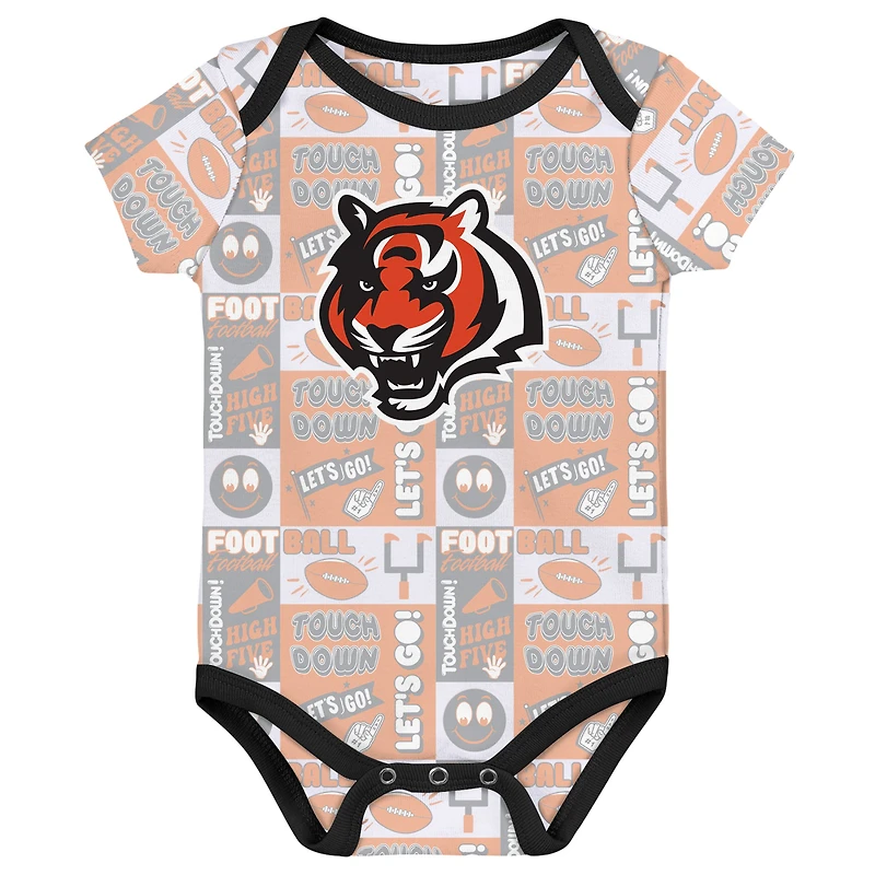 Ensemble de trois bodies pour bébé Cincinnati Bengals Play Day