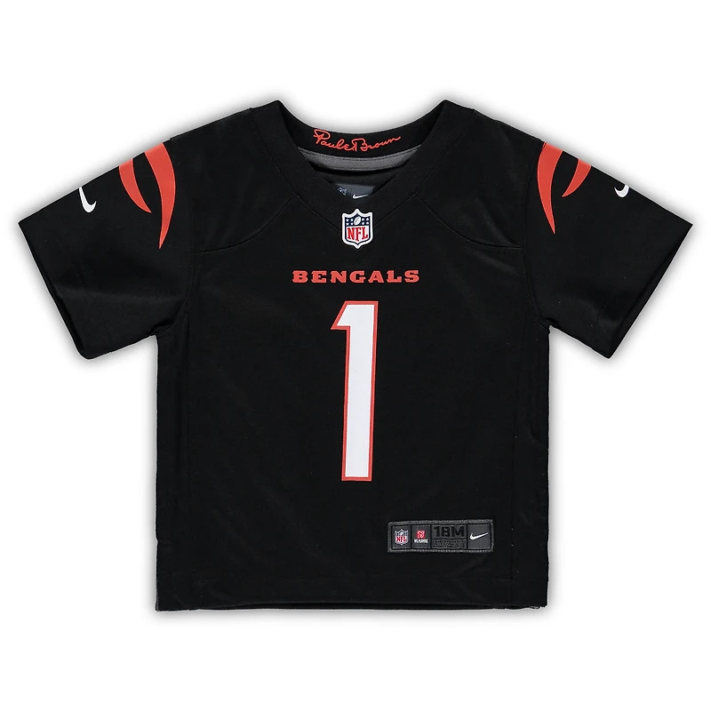Infant Nike Ja'Marr Chase Black Cincinnati Bengals Team Player Game Jersey