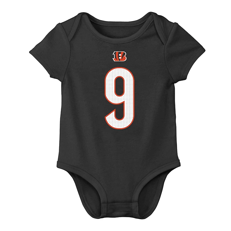 Body bébé Nike Joe Burrow noir avec nom et numéro des Bengals de Cincinnati