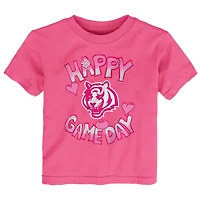 T-shirt rose pour bébé Cincinnati Bengals Happy Gameday