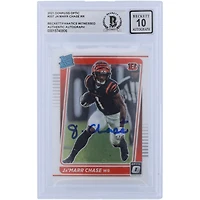Ja'Marr Chase Cincinnati Bengals Carte Rookie authentifiée 2021 Panini Donruss Optic classée Rookie #207 Beckett Fanatics Witnessed 10 Rookie