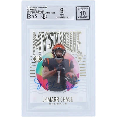 Ja'Marr Chase Cincinnati Bengals Autographed 2021 Panini Illusions Mystique #MY-7 Beckett Fanatics Witnessed Authenticated 9/10 Rookie Card
