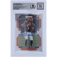 Carte de recrue Panini Prizm #337 2021 autographiée par Ja'Marr Chase des Bengals de Cincinnati, témoin des fanatiques de Beckett, authentifiée 10
