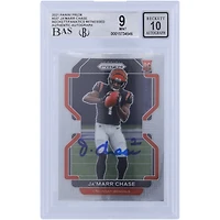 Carte de recrue 9/10 authentifiée signée Ja'Marr Chase Cincinnati Bengals 2021 Panini Prizm #337 Beckett Fanatics Witnessed
