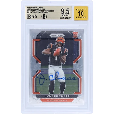 Ja'Marr Chase Cincinnati Bengals Autographed 2021 Panini Prizm #337 Beckett Fanatics Witnessed Authenticated 9.5/10 Rookie Card