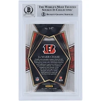 Carte de recrue Panini Select #147 Beckett 2021 autographiée par Ja'Marr Chase Cincinnati Bengals, avec inscription « Who Dey » et témoins de fanatiques