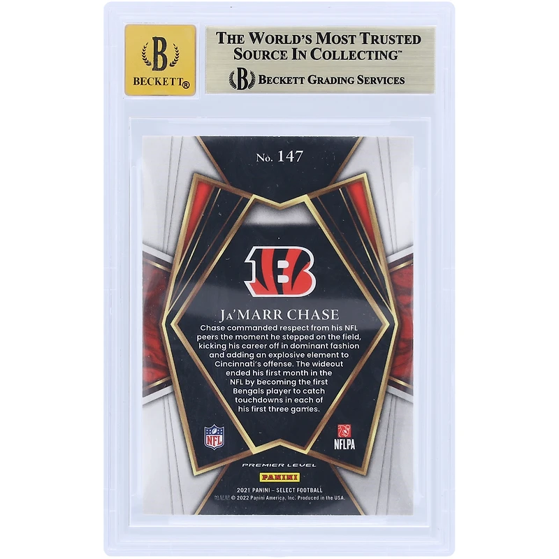 V106832 BENG Ja'Marr Chase Cincinnati Bengals Autographié 2021 Panini Select Premier Niveau #147 Beckett Fanatics Witnessed Authentifié 9.5/10 Rookie Card 1 Ja'Marr Chase AUT PAA TRADING CARDS 45867 AUTTRC CA01F08315 #55