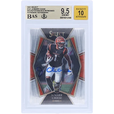 V106832 BENG Ja'Marr Chase Cincinnati Bengals Autographié 2021 Panini Select Premier Niveau #147 Beckett Fanatics Witnessed Authentifié 9.5/10 Rookie Card 1 Ja'Marr Chase AUT PAA TRADING CARDS 45867 AUTTRC CA01F08315 #55