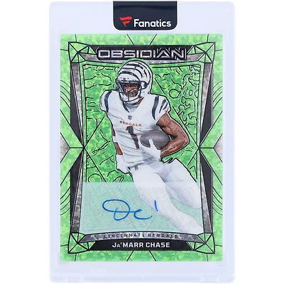 Ja'Marr Chase Cincinnati Bengals Autographed 2024 Panini Obsidian Green Flood #39 #5/6 Card