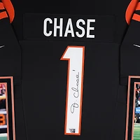 Maillot Nike noir encadré de luxe autographié par Ja'Marr Chase des Bengals de Cincinnati