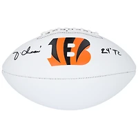 Ballon de football Franklin White Panel autographié par Ja'Marr Chase des Bengals de Cincinnati avec inscription « 24 TC »