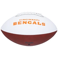Ballon de football Franklin White Panel autographié par Ja'Marr Chase des Bengals de Cincinnati avec plusieurs inscriptions