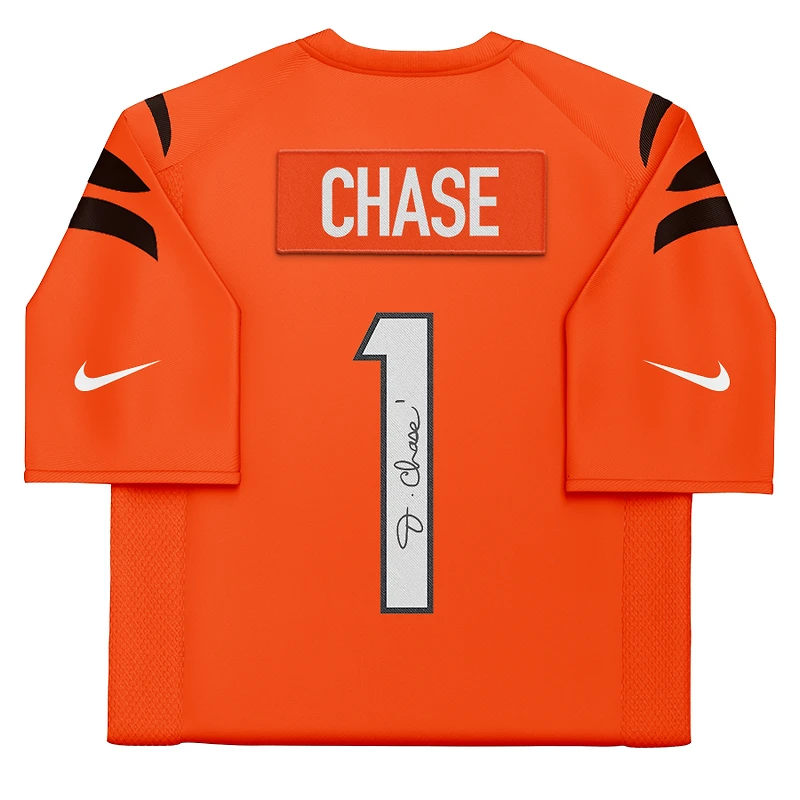 Ja'Marr Chase Cincinnati Bengals Autographed Nike Orange Limited Jersey 