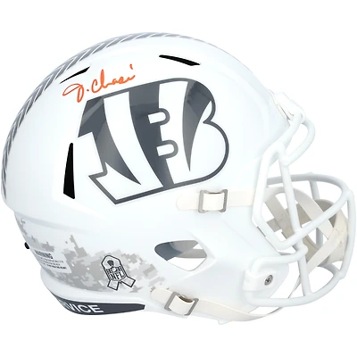 Réplique du casque Riddell Salute To Service Speed ​​autographié par Ja'Marr Chase des Bengals de Cincinnati