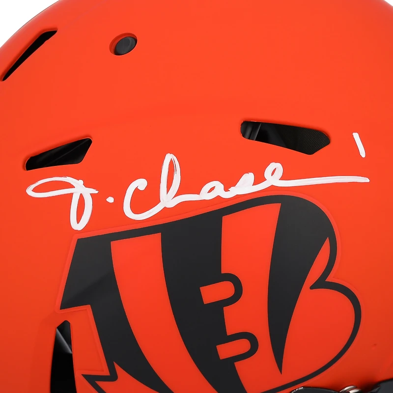 Casque Riddell Rave Speed ​​authentique autographié par Ja'Marr Chase des Bengals de Cincinnati