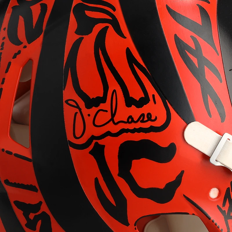 Ja'Marr Chase Cincinnati Bengals Autographed Riddell Speed Authentic Helmet - Art by JK5 - Limited Edition #1/1